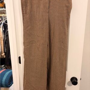 Talbots Brown Houndstooth Wide-Leg Trousers